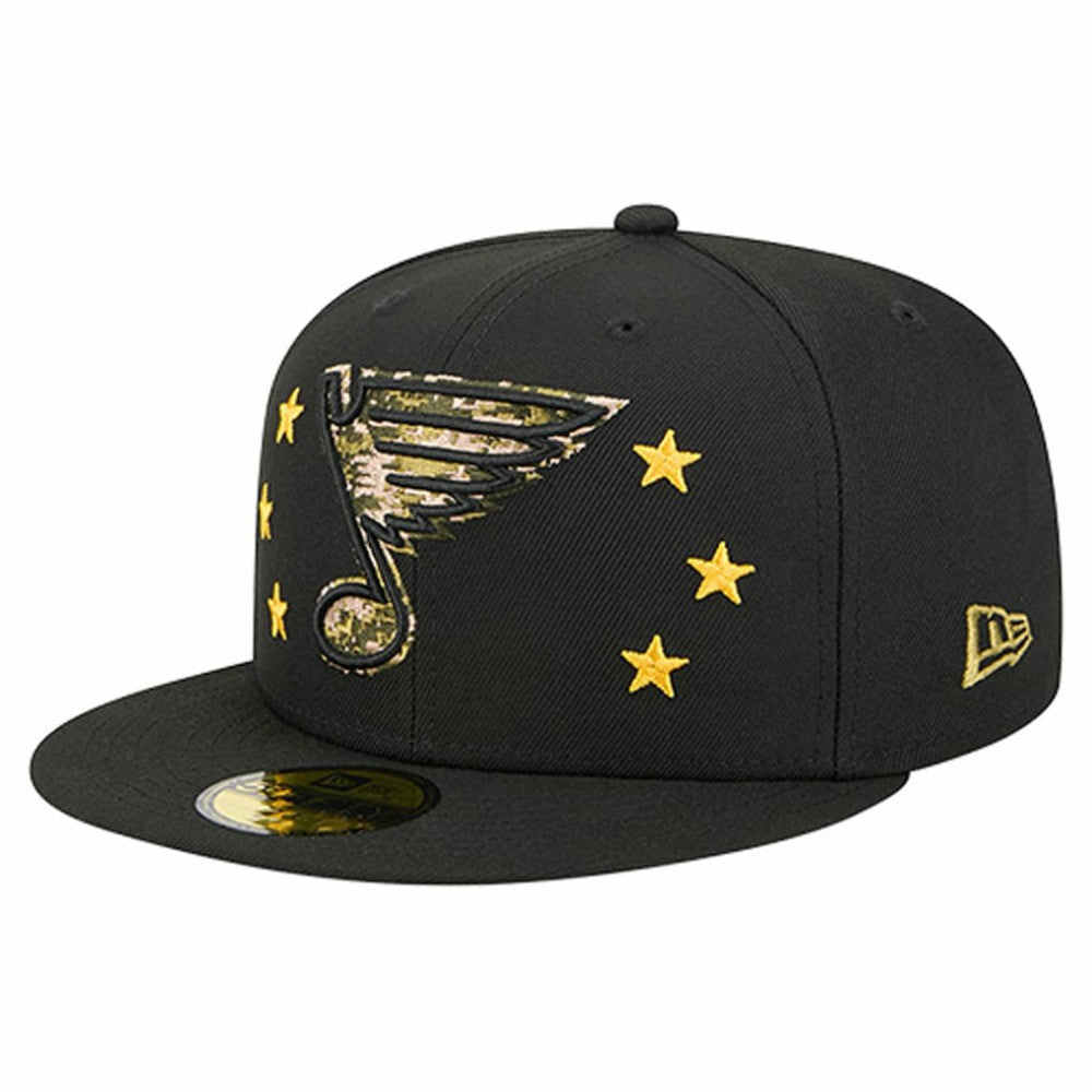 St. Louis Blues - New Era Military Appreciation Digital Camo Stars 59FIFTY Fitted Hat Black