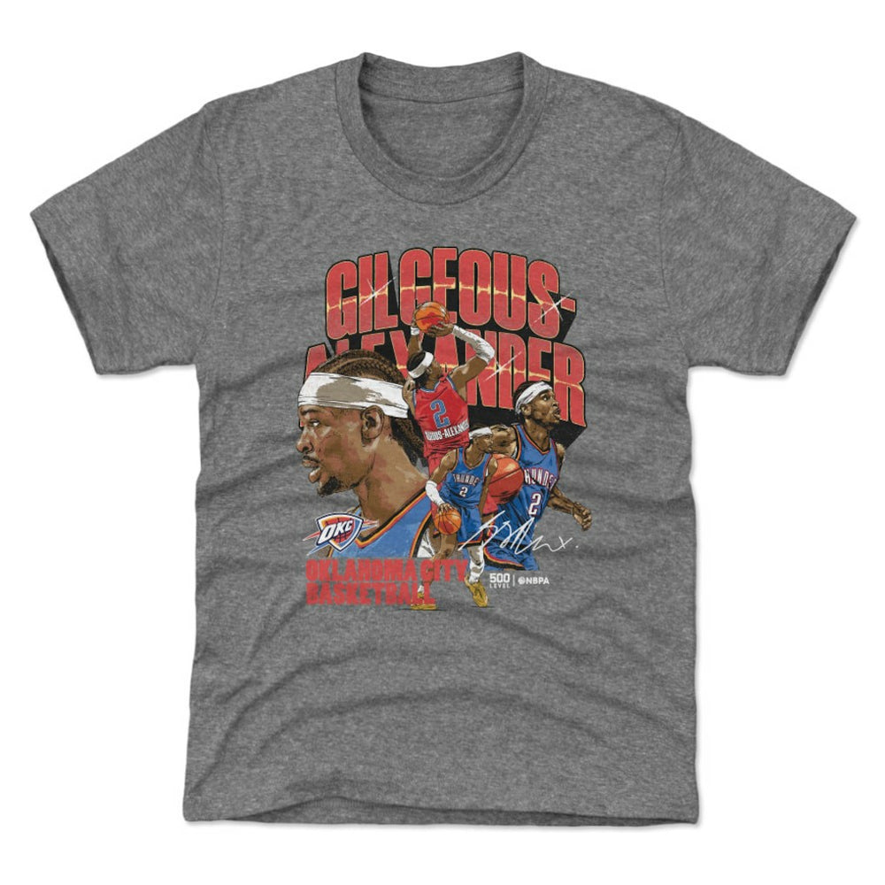 NBA - Shai Gilgeous-Alexander Oklahoma City Thunder 500 Level Youth Collage T-Shirt - Gray