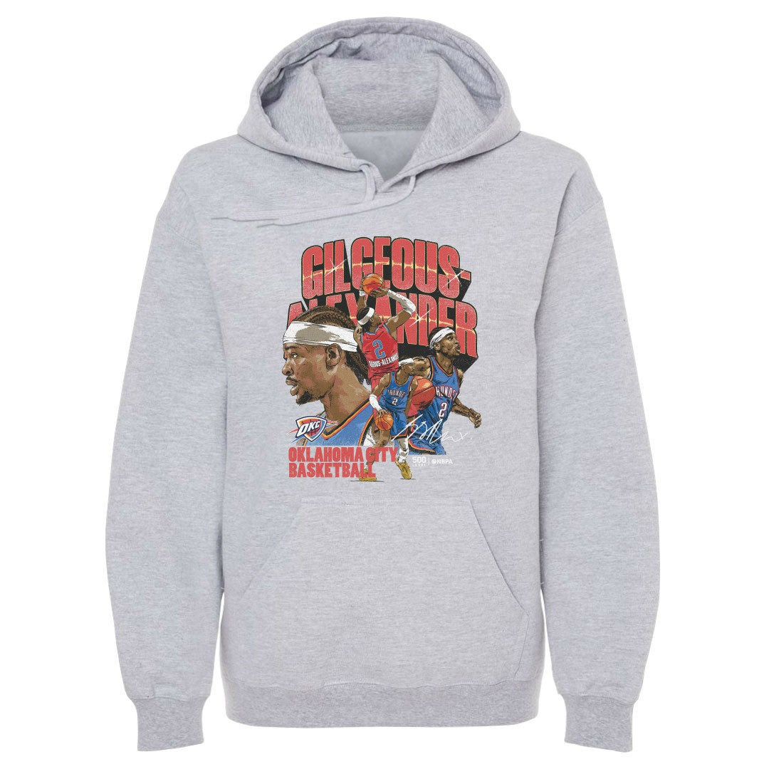 NBA - Shai Gilgeous-Alexander Oklahoma City Thunder 500 Level Collage Pullover Hoodie - Gray