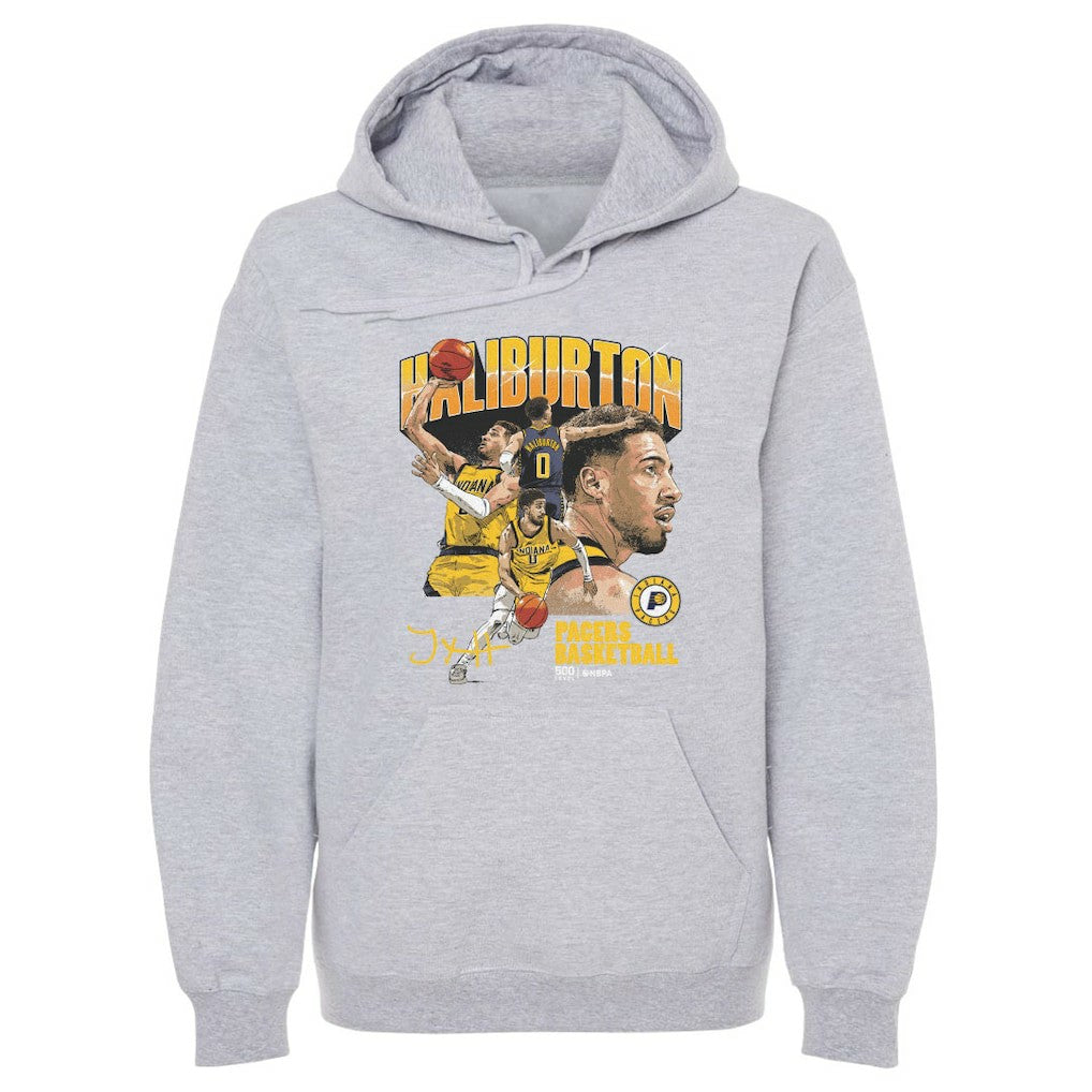 NBA - Tyrese Haliburton Indiana Pacers 500 Level Collage Pullover Hoodie - Gray
