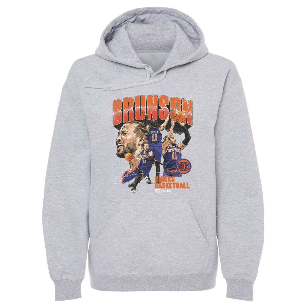 NBA - Jalen Brunson New York Knicks 500 Level Collage Pullover Hoodie - Gray