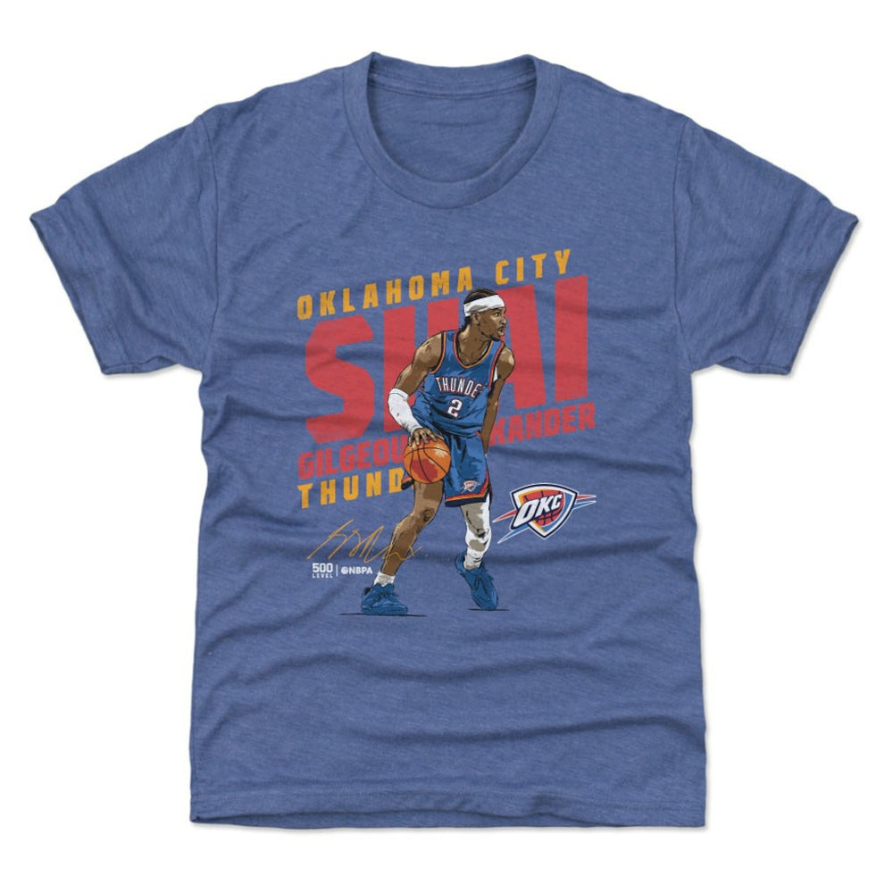 NBA - Shai Gilgeous-Alexander Oklahoma City Thunder 500 Level Youth Slant T-Shirt - Blue