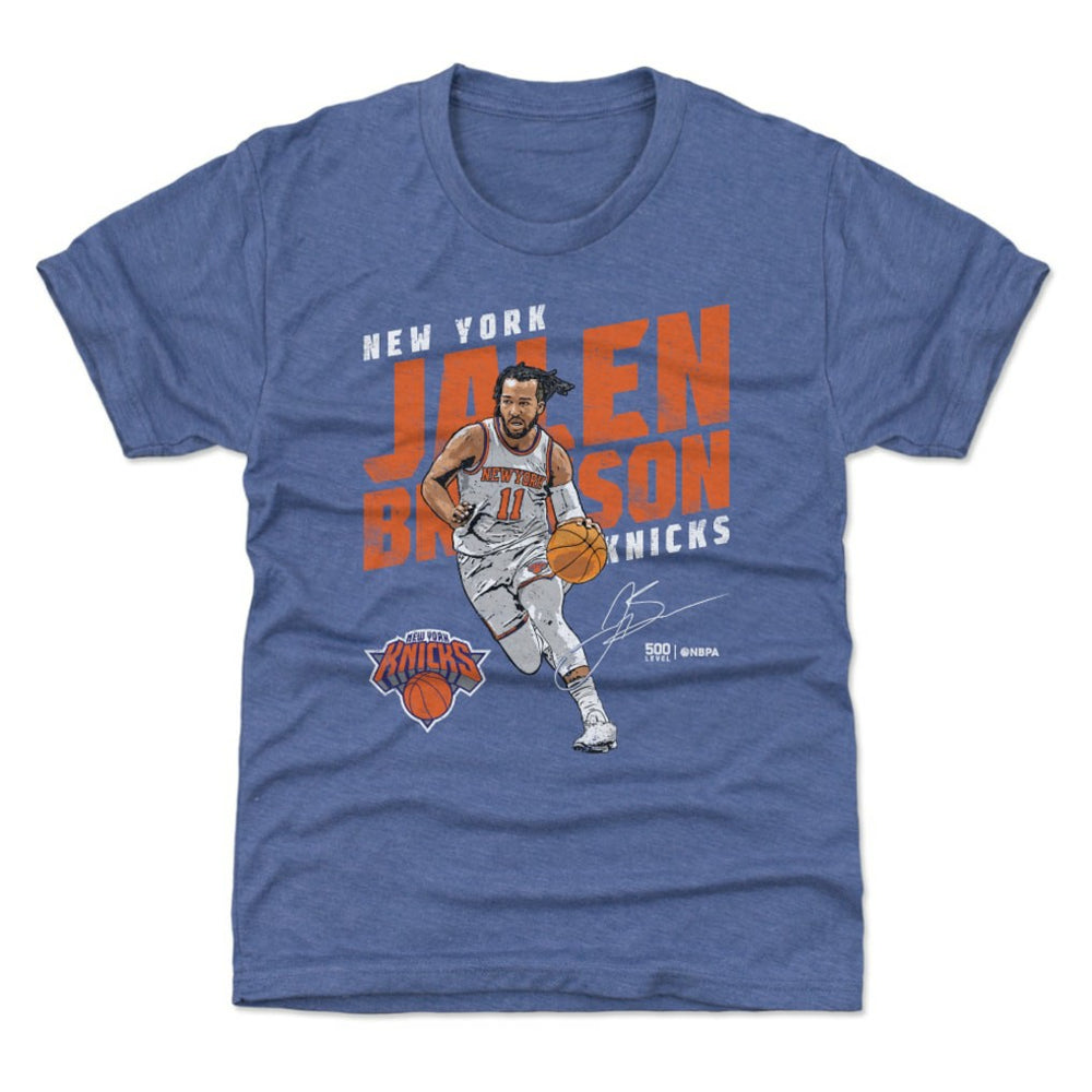 NBA - Jalen Brunson New York Knicks 500 Level Youth Slant T-Shirt - Blue