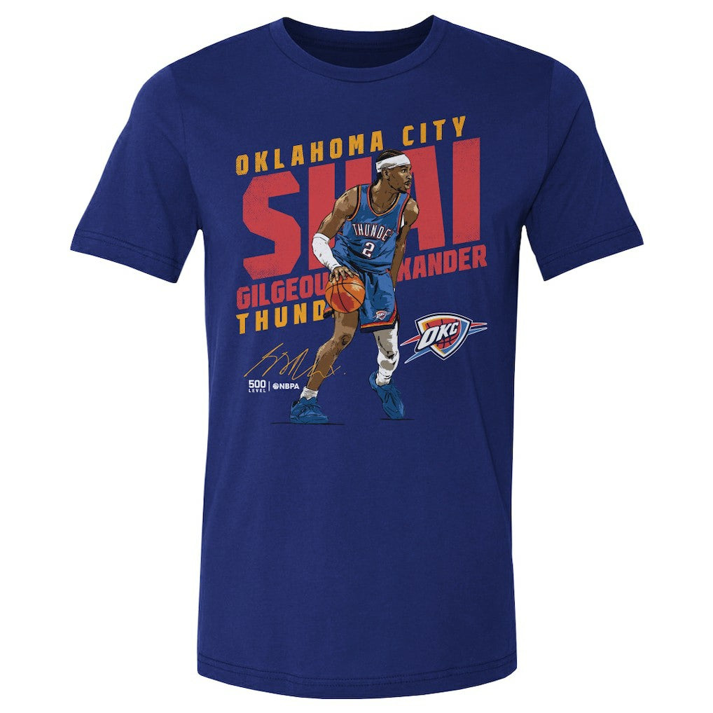 NBA - Shai Gilgeous-Alexander Oklahoma City Thunder 500 Level Slant T-Shirt - Blue
