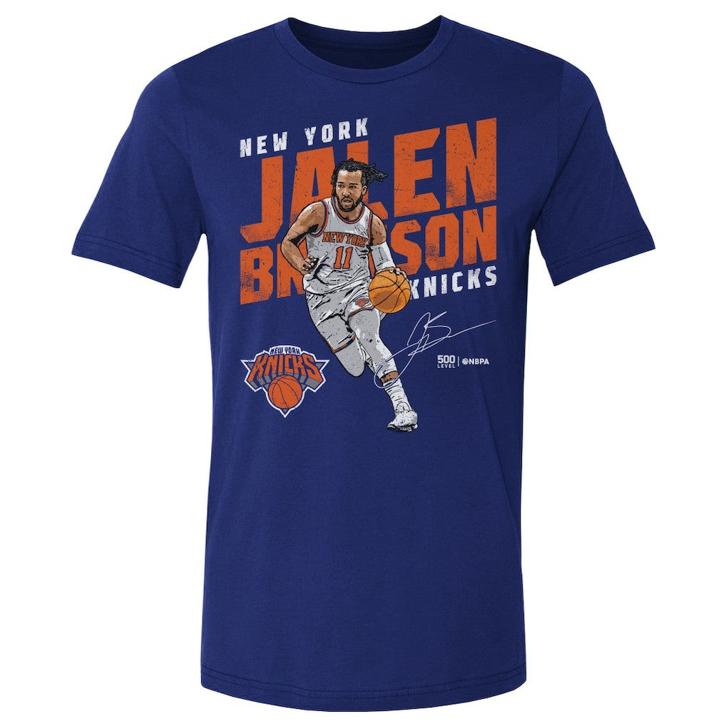 NBA - Jalen Brunson New York Knicks 500 Level Slant T-Shirt - Blue