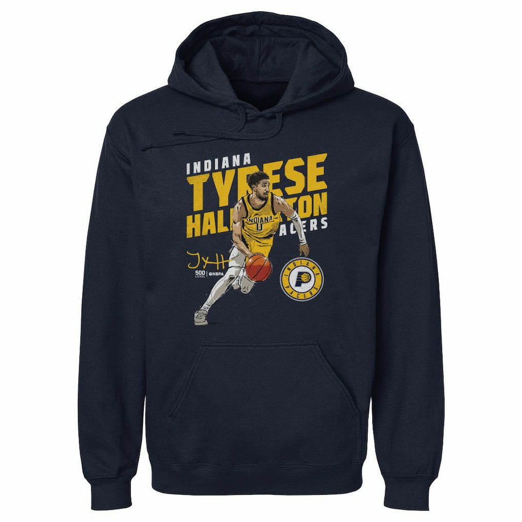 NBA - Tyrese Haliburton Indiana Pacers 500 Level Slant Pullover Hoodie - Navy