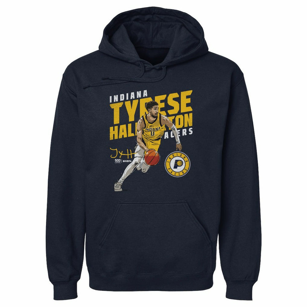 NBA - Tyrese Haliburton Indiana Pacers 500 Level Slant Pullover Hoodie - Navy