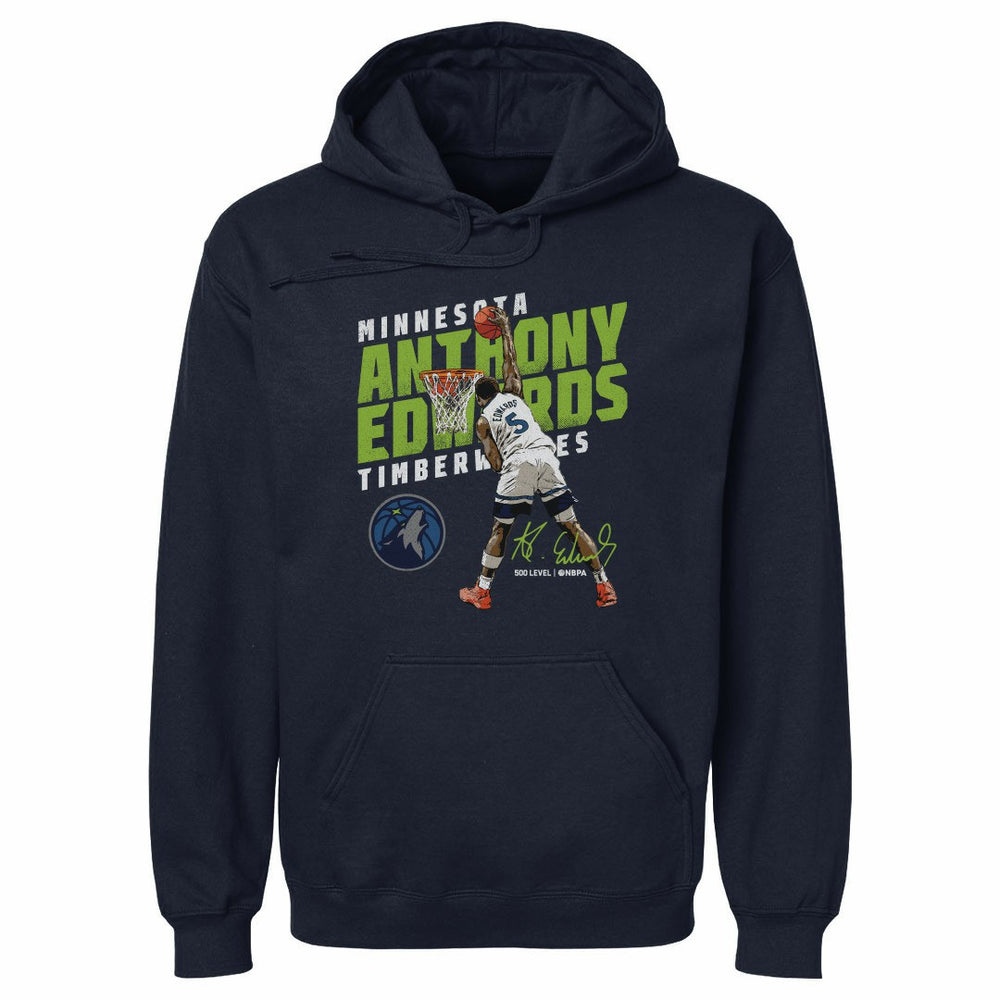 NBA - Anthony Edwards Minnesota Timberwolves 500 Level Slant Pullover Hoodie - Navy