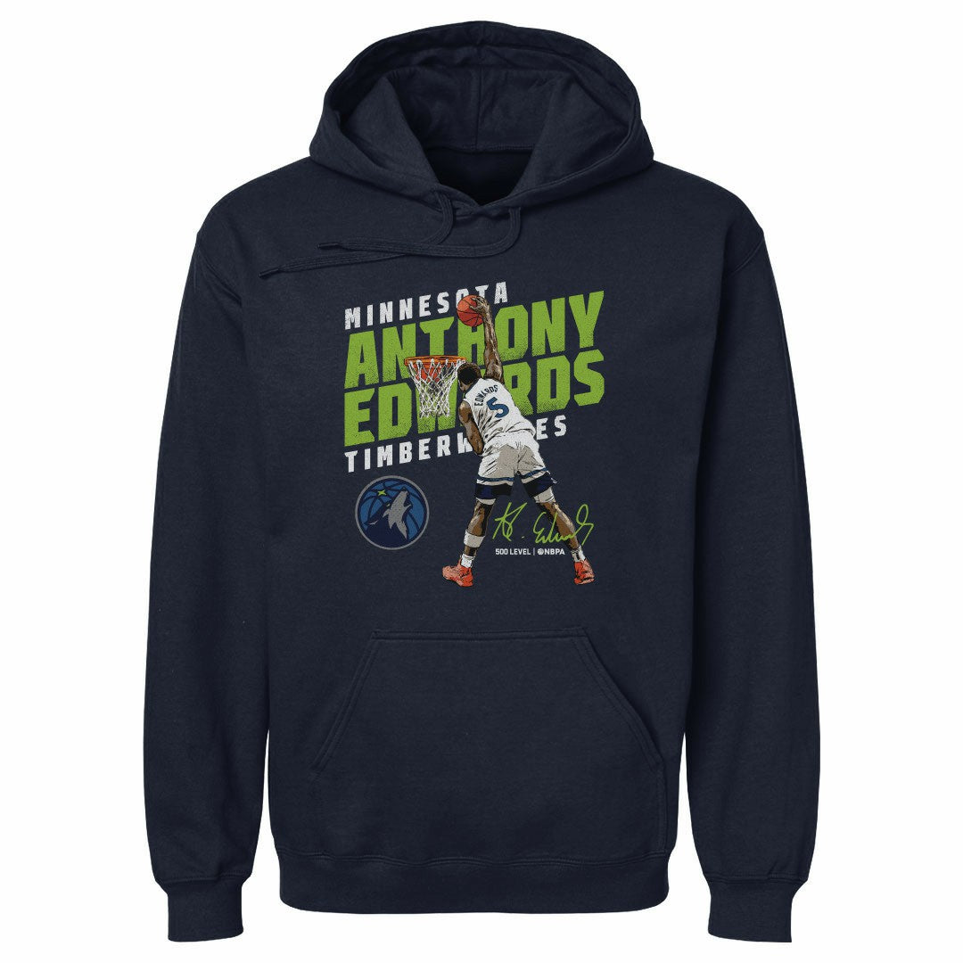NBA - Anthony Edwards Minnesota Timberwolves 500 Level Slant Pullover Hoodie - Navy