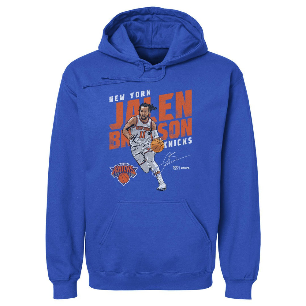 NBA - Jalen Brunson New York Knicks 500 Level Slant Pullover Hoodie - Blue