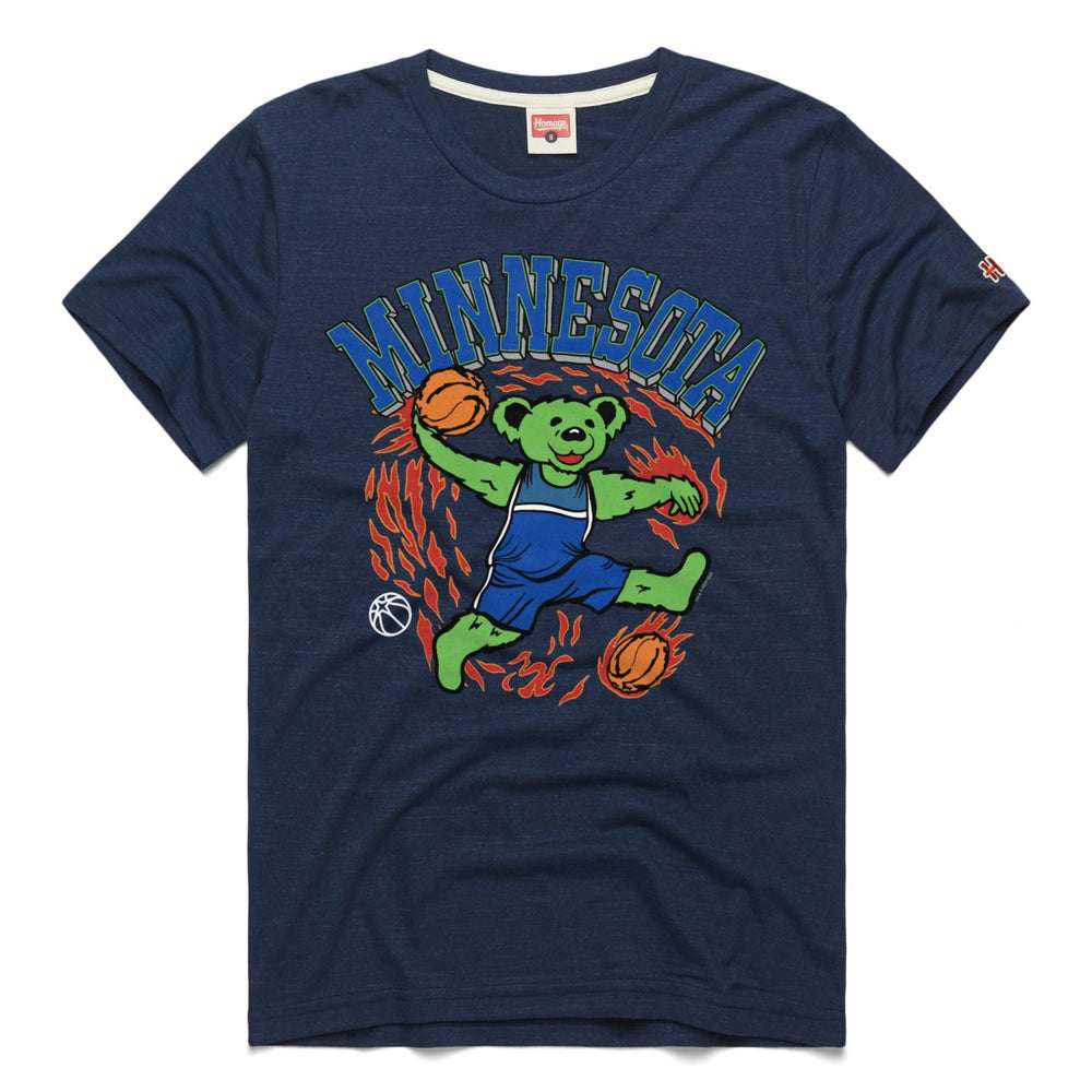 NBA - Minnesota Timberwolves Homage Unisex Grateful Dead Tri-Blend T-Shirt - Navy