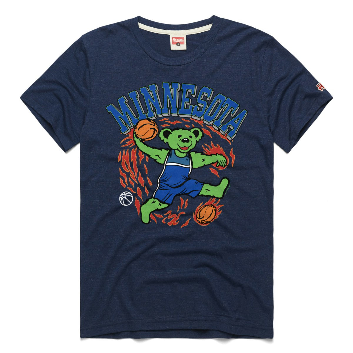NBA - Minnesota Timberwolves Homage Unisex Grateful Dead Tri-Blend T-Shirt - Navy