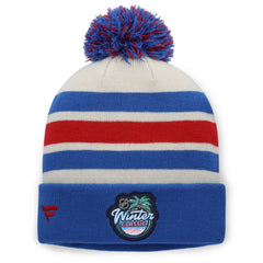 New York Rangers Fanatics 2026 NHL Winter Classic Cuffed Pom Knit Hat Cream/Blue