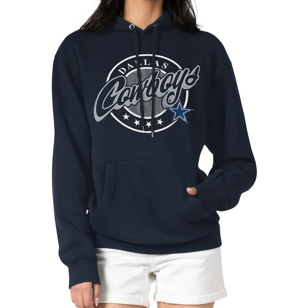 Dallas Cowboys G-III 4Her by Carl Banks Women's Pinstripe Circle Fleece Pullover Hoodie Navy - NFL