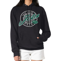 New York Jets G-III 4Her by Carl Banks Women's Pinstripe Circle Fleece Pullover Hoodie Black - NFL