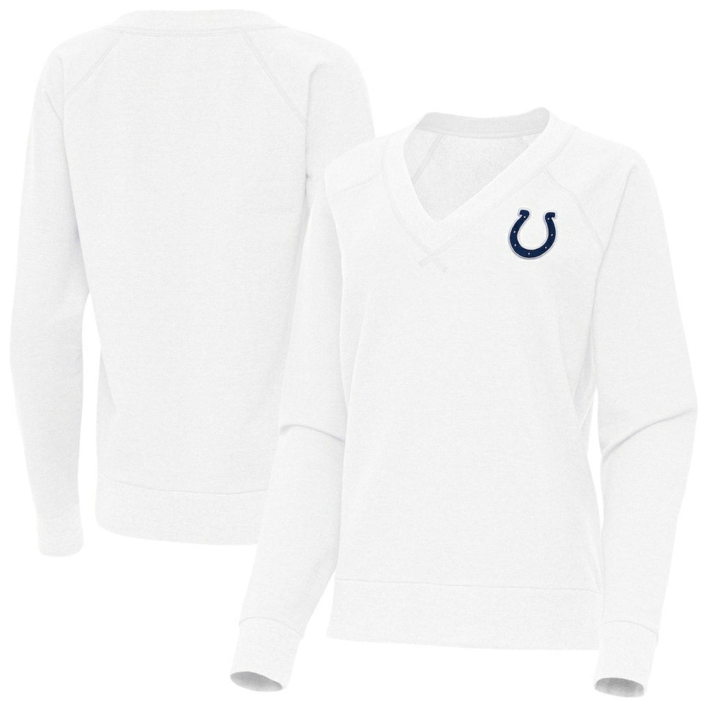 Indianapolis Colts Antigua Women's Varsity Tri-Blend V-Neck Long Sleeve T-Shirt White - NFL