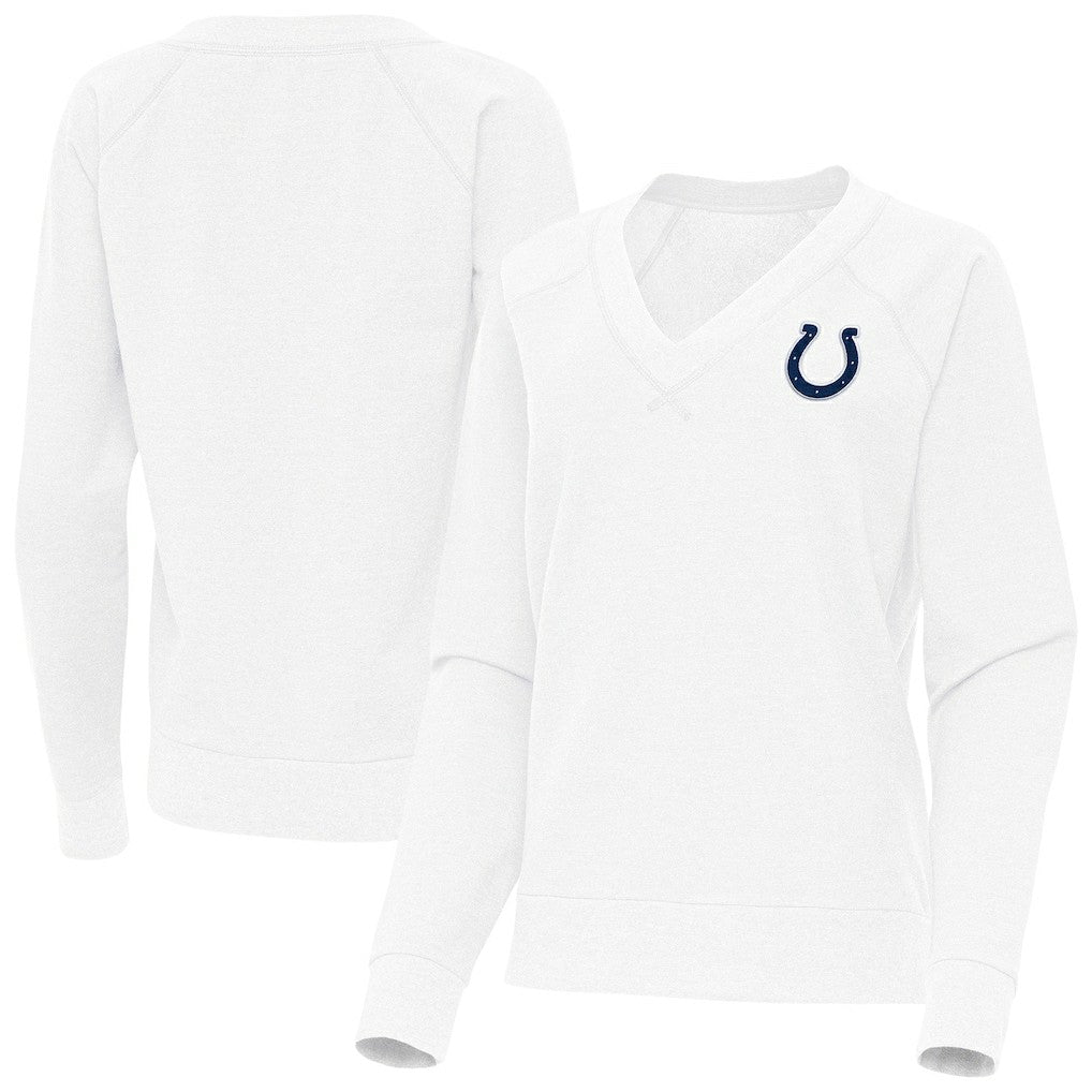 Indianapolis Colts Antigua Women's Varsity Tri-Blend V-Neck Long Sleeve T-Shirt White - NFL