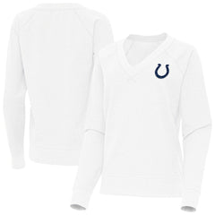 Indianapolis Colts Antigua Women's Varsity Tri-Blend V-Neck Long Sleeve T-Shirt White - NFL