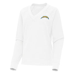 Los Angeles Chargers Antigua Women's Varsity Tri-Blend V-Neck Long Sleeve T-Shirt White - NFL