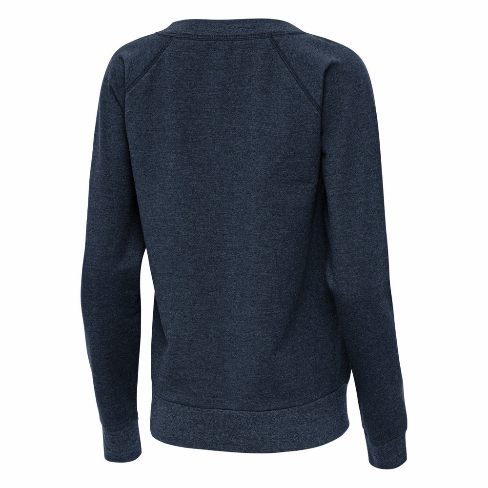 Denver Broncos Antigua Women's Varsity Tri-Blend V-Neck Long Sleeve T-Shirt Heather Navy - NFL