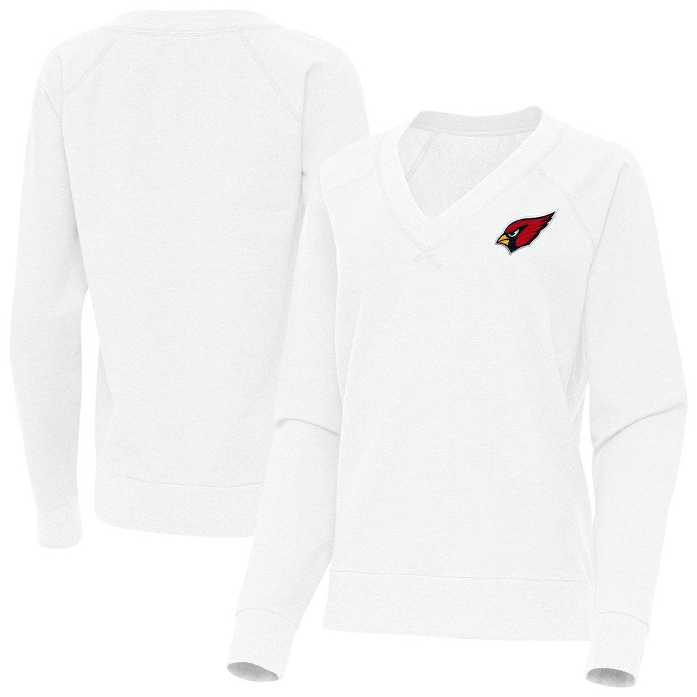 Arizona Cardinals Antigua Women's Varsity Tri-Blend V-Neck Long Sleeve T-Shirt White - NFL