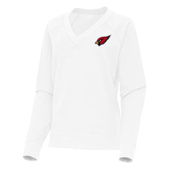 Arizona Cardinals Antigua Women's Varsity Tri-Blend V-Neck Long Sleeve T-Shirt White - NFL
