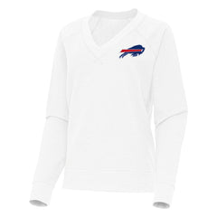 Buffalo Bills Antigua Women's Varsity Tri-Blend V-Neck Long Sleeve T-Shirt White - NFL
