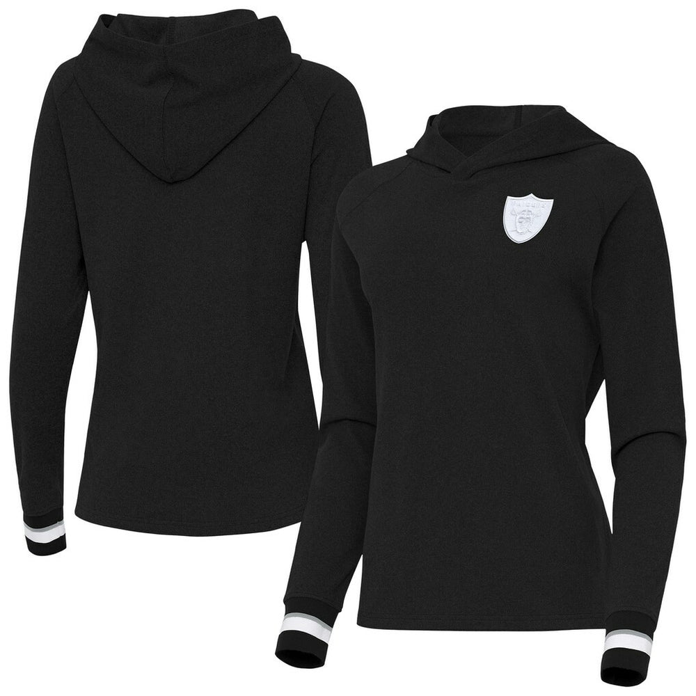 Las Vegas Raiders Antigua Women's Trek Raglan Pullover Hoodie Black - NFL