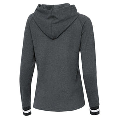 Miami Dolphins Antigua Women's Trek Raglan Pullover Hoodie Heather Charcoal - NFL