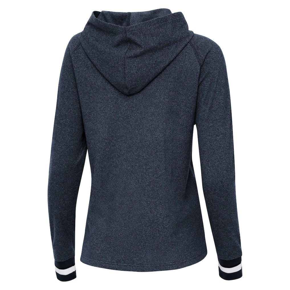 Seattle Seahawks Antigua Women's Trek Raglan Pullover Hoodie Heather College Navy - NFL