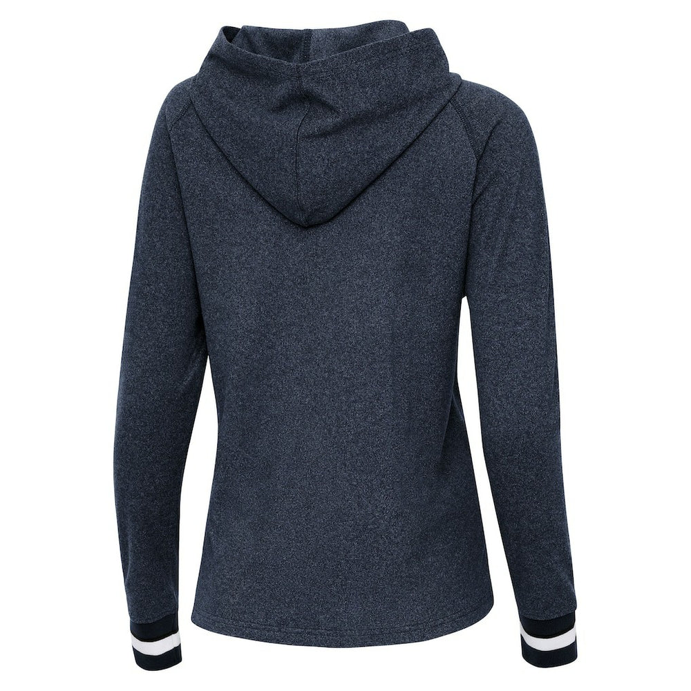 Seattle Seahawks Antigua Women's Trek Raglan Pullover Hoodie Heather College Navy - NFL