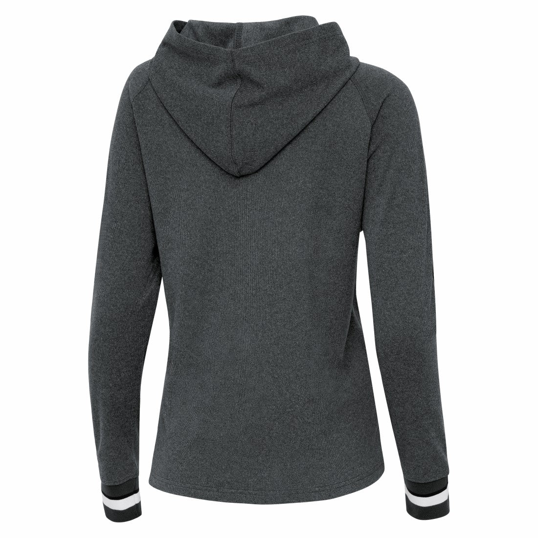 Detroit Lions Antigua Women's Trek Raglan Pullover Hoodie Heather Charcoal - NFL