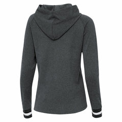Detroit Lions Antigua Women's Trek Raglan Pullover Hoodie Heather Charcoal - NFL
