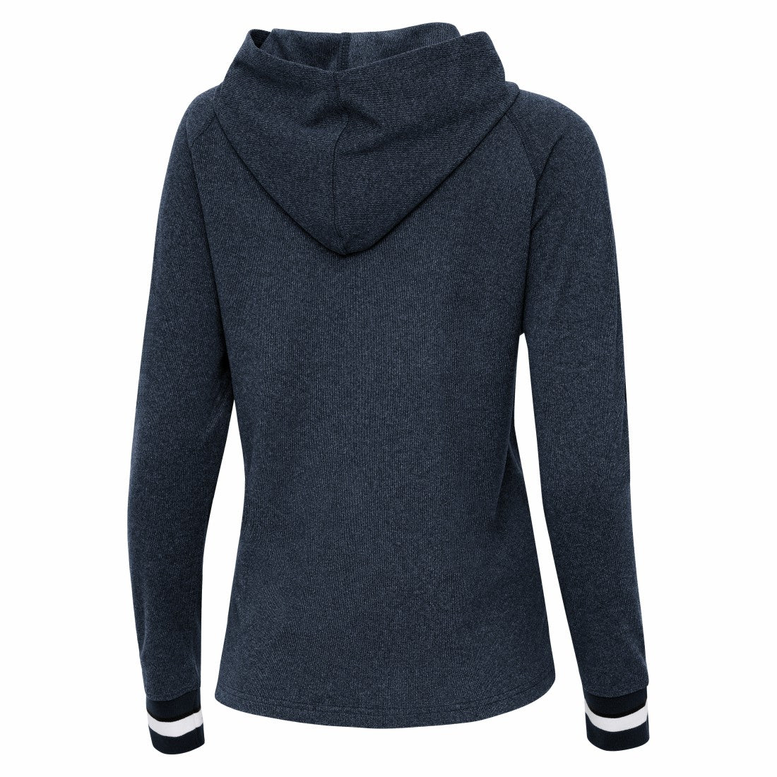 Houston Texans Antigua Women's Trek Raglan Pullover Hoodie Heather Navy - NFL
