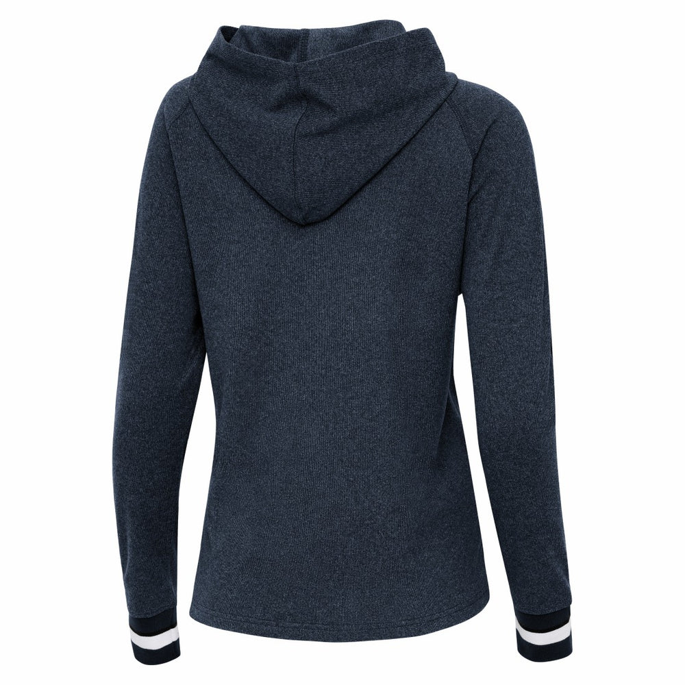 Houston Texans Antigua Women's Trek Raglan Pullover Hoodie Heather Navy - NFL