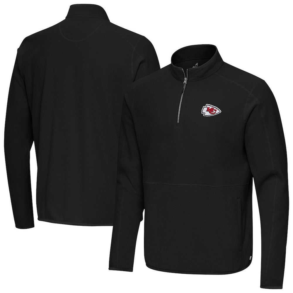 Kansas City Chiefs Antigua Step Up Quarter-Zip Pullover Black - NFL