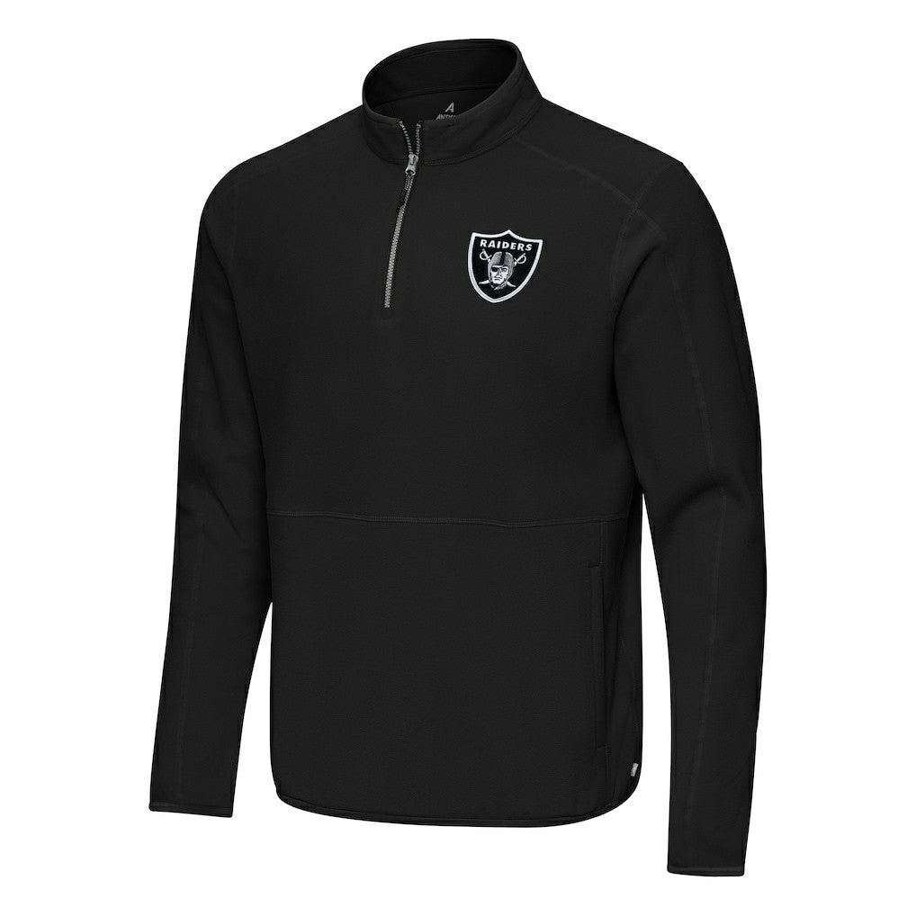 Las Vegas Raiders Antigua Step Up Quarter-Zip Pullover Black - NFL