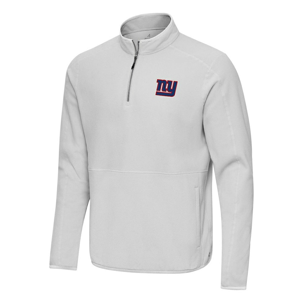 New York Giants Antigua Step Up Quarter-Zip Pullover Gray - NFL