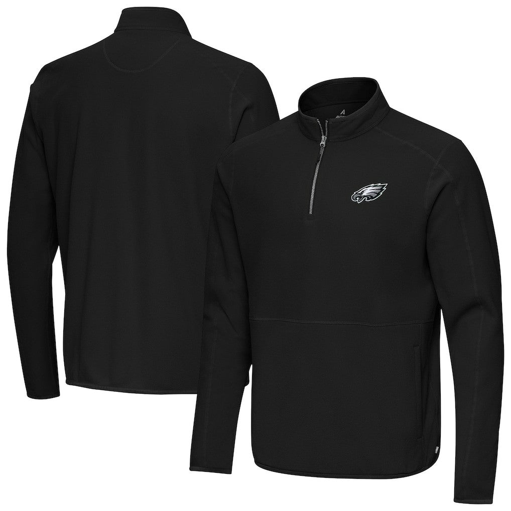 Philadelphia Eagles Antigua Step Up Quarter-Zip Pullover Black - NFL