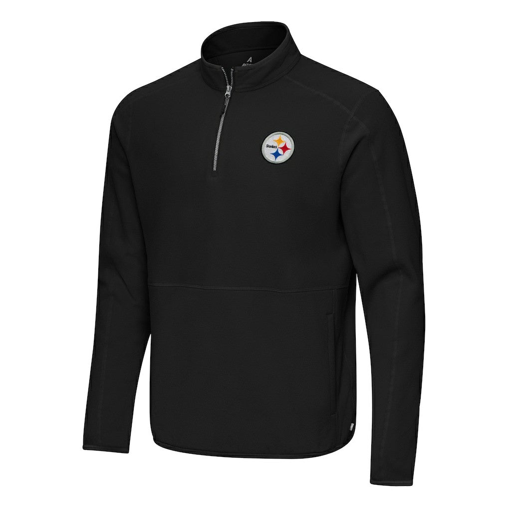 Pittsburgh Steelers Antigua Step Up Quarter-Zip Pullover Black - NFL