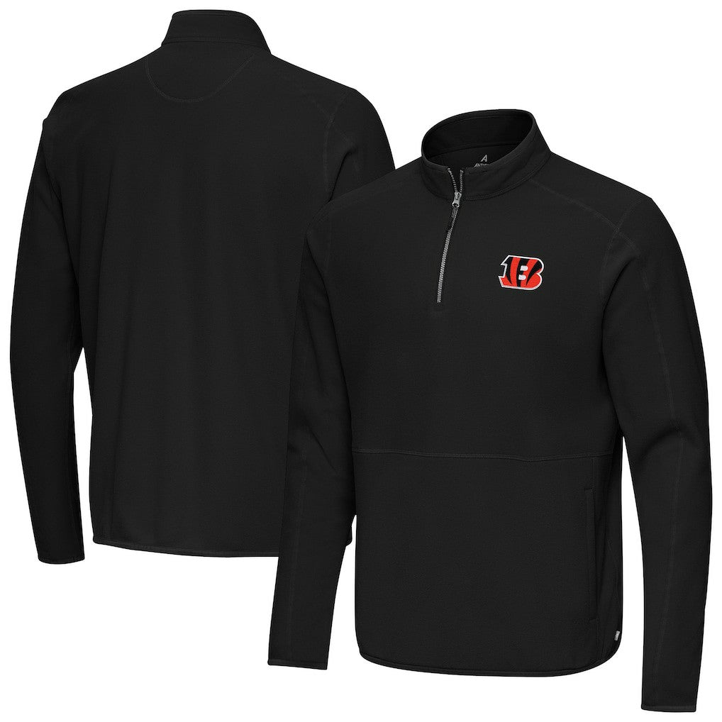 Cincinnati Bengals Antigua Step Up Quarter-Zip Pullover Black - NFL