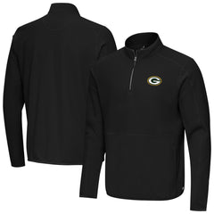 Green Bay Packers Antigua Step Up Quarter-Zip Pullover Black - NFL