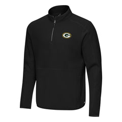 Green Bay Packers Antigua Step Up Quarter-Zip Pullover Black - NFL