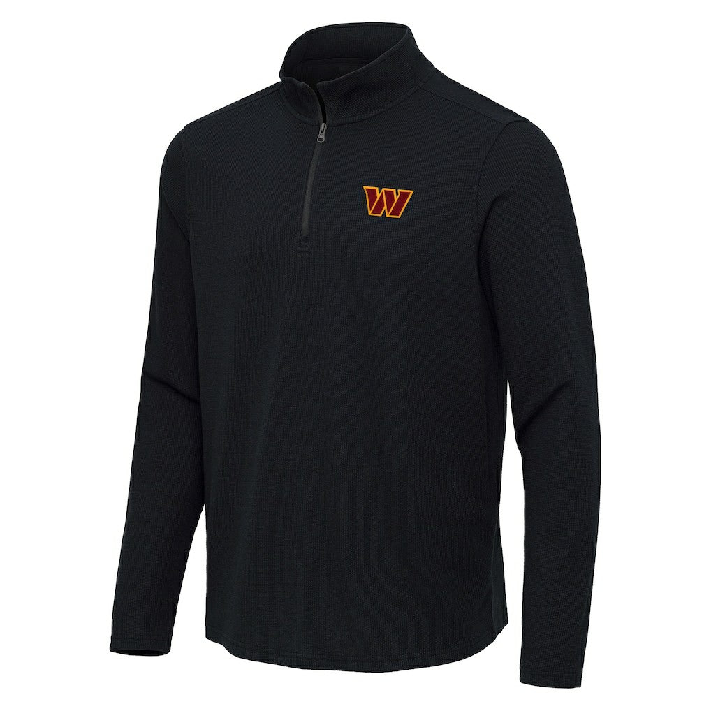 Washington Commanders Antigua Sync Tri-Blend Quarter-Zip Pullover Heather Black - NFL