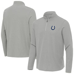 Indianapolis Colts Antigua Sync Tri-Blend Quarter-Zip Pullover Heather Gray - NFL