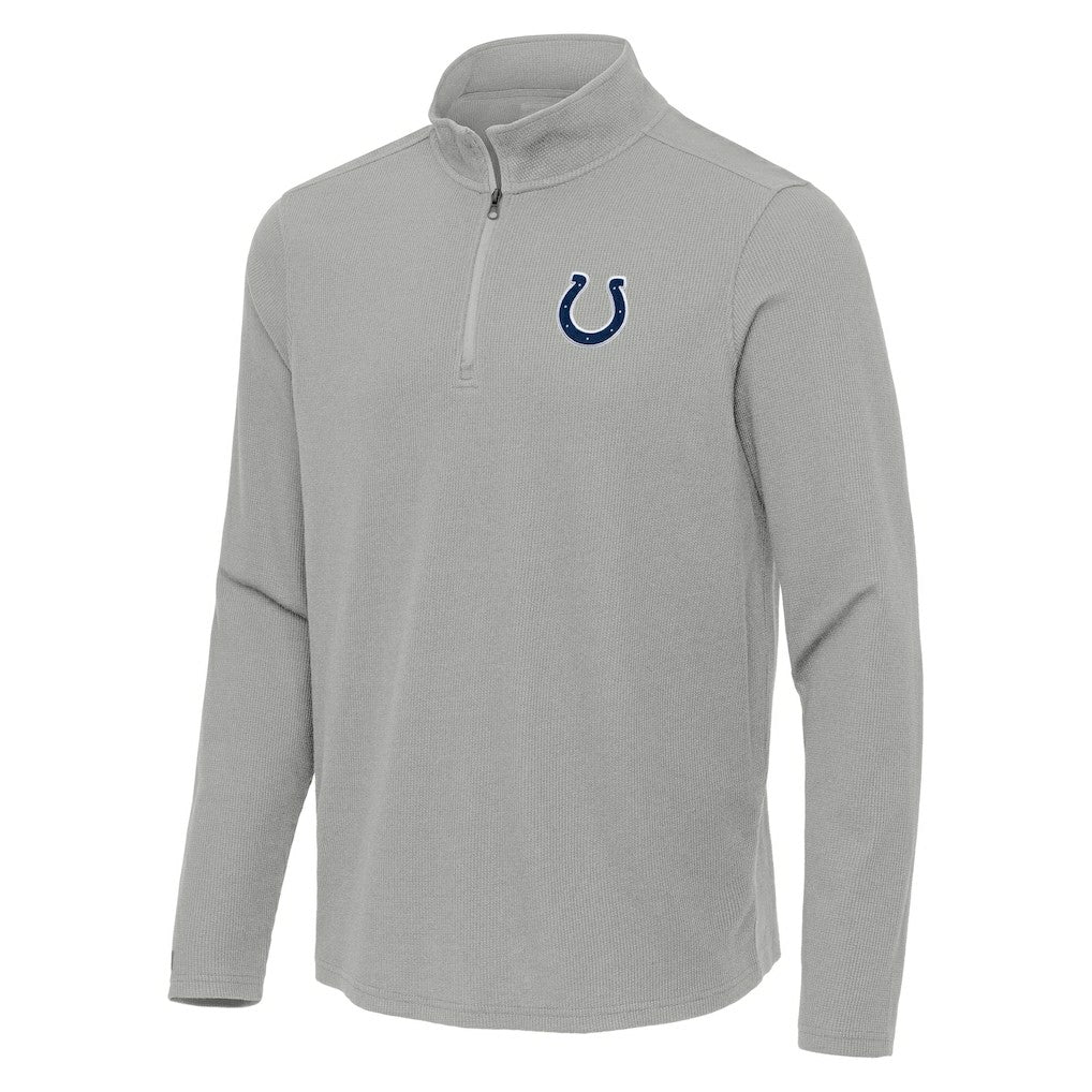 Indianapolis Colts Antigua Sync Tri-Blend Quarter-Zip Pullover Heather Gray - NFL