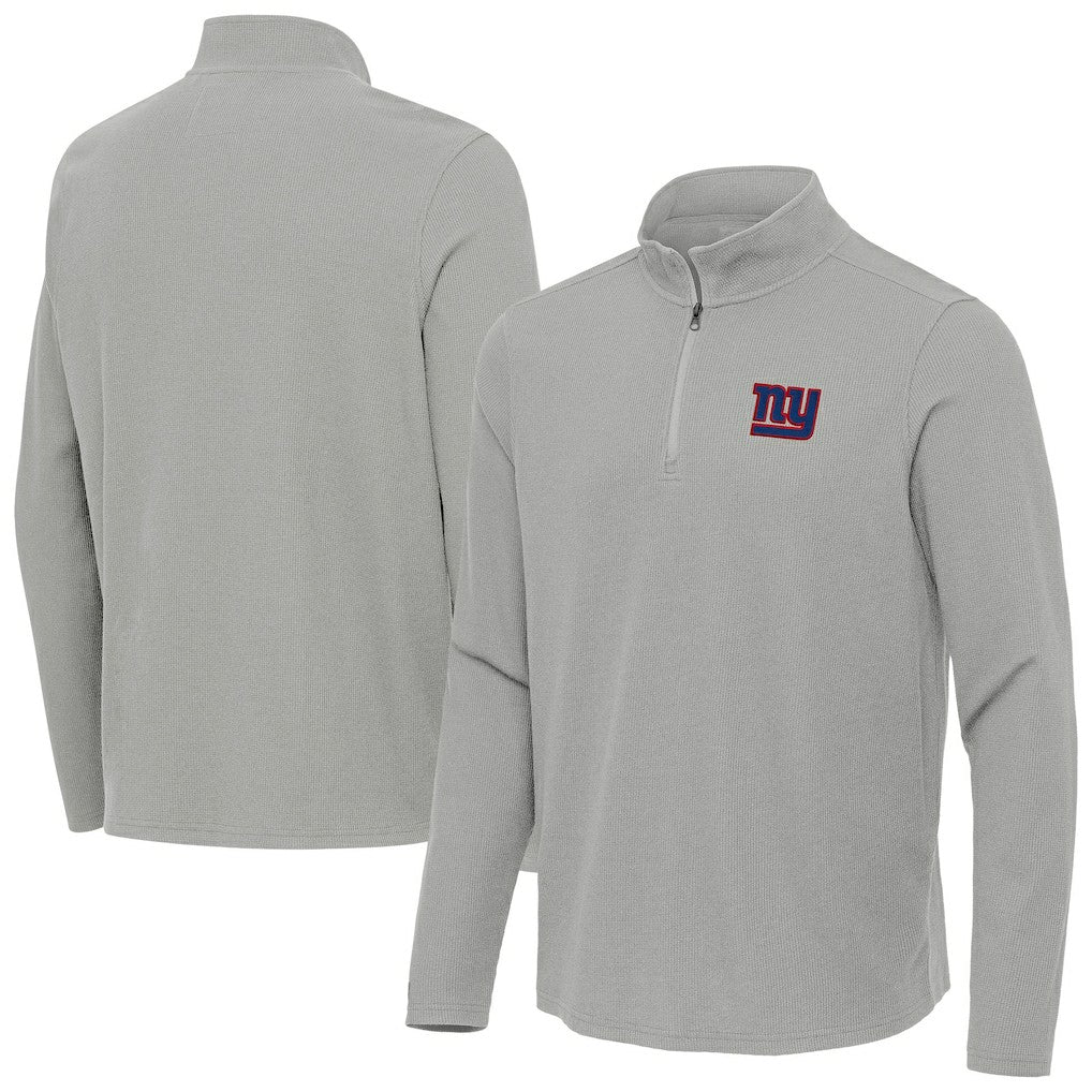 New York Giants Antigua Sync Tri-Blend Quarter-Zip Pullover Heather Gray - NFL