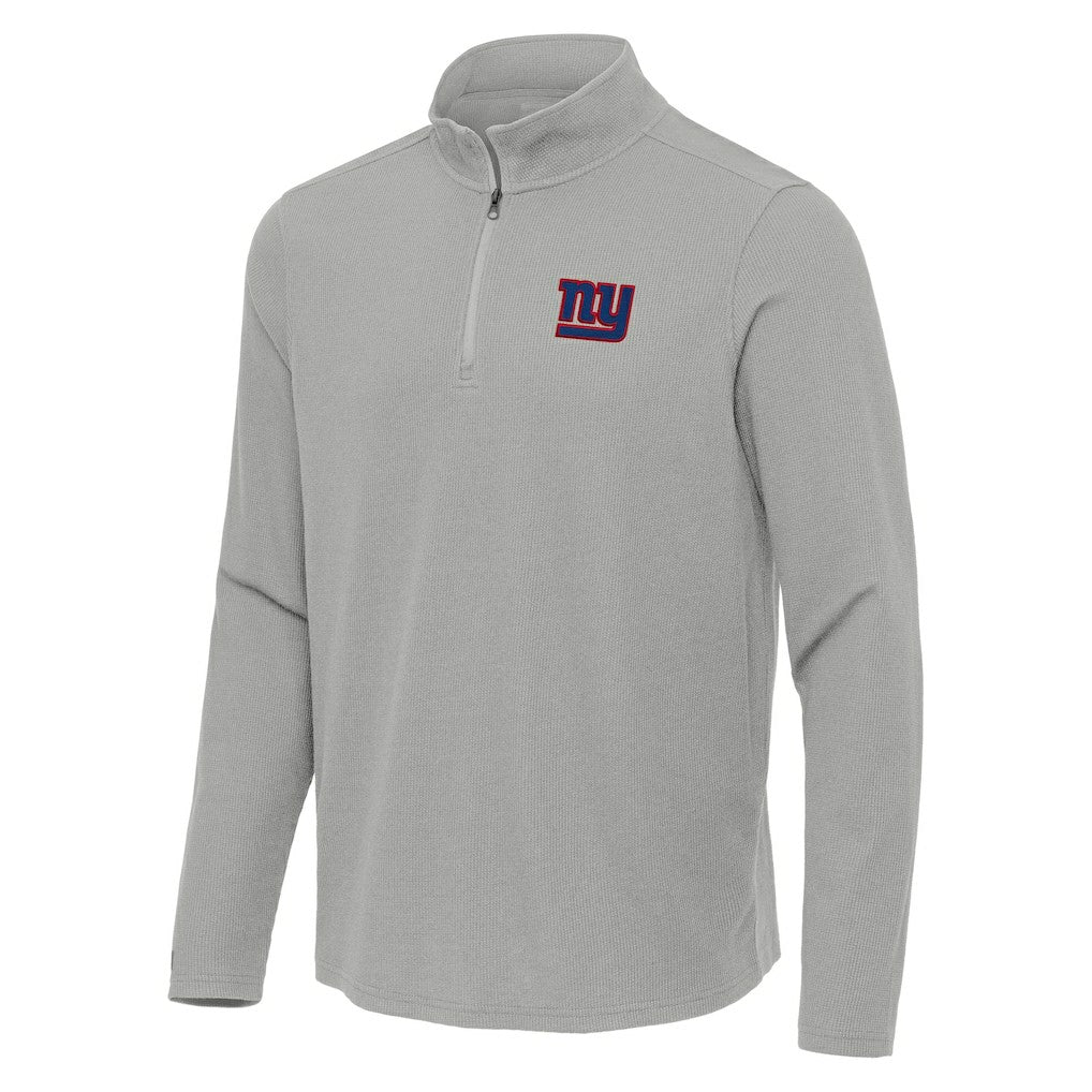New York Giants Antigua Sync Tri-Blend Quarter-Zip Pullover Heather Gray - NFL