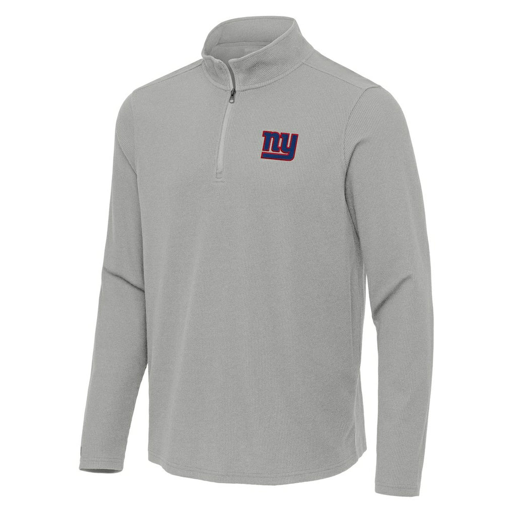 New York Giants Antigua Sync Tri-Blend Quarter-Zip Pullover Heather Gray - NFL