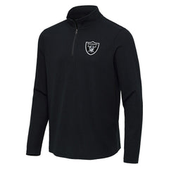 Las Vegas Raiders Antigua Sync Tri-Blend Quarter-Zip Pullover Heather Black - NFL